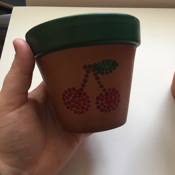 ❤️Two hand decorated terracotta plant pots cherry dot art - Picture 4 of 6